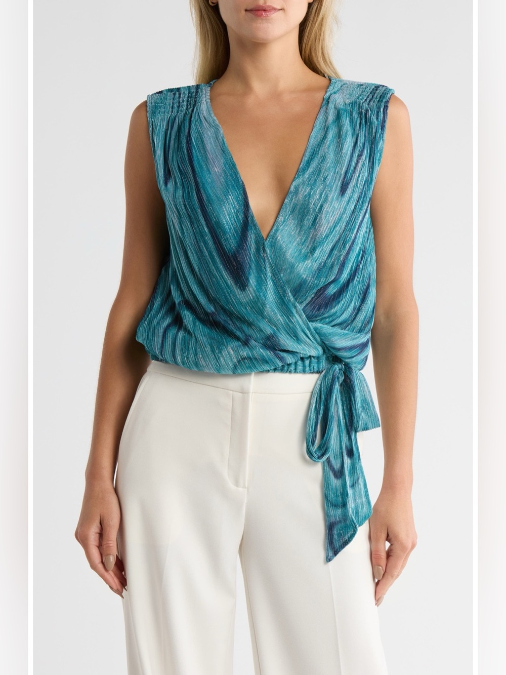 NWOT RAMY BROOK Cordeli Surplice V-Neck Side Tie Top
Size Small